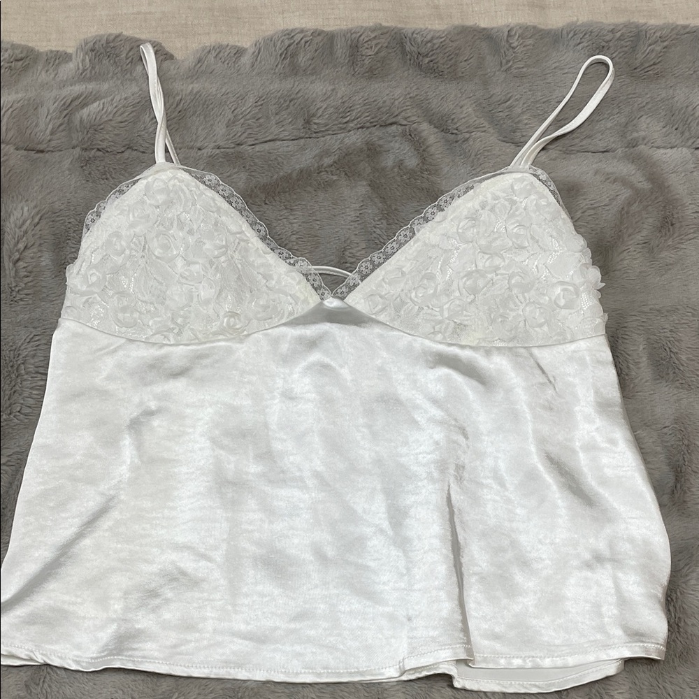 Pacsun White Lace Trim Camisole